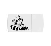 'Cute Sketchy Raccoon Sitting' Pill Box with Tablet Splitter (PI00034590)