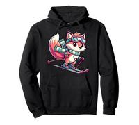 Cute Ski Fox With Goggles Winter Alpine Snow Pullover Hoodie