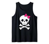 Cute Skull and Cross Bone with Pink Bow Tie for Women Girls Tank Top