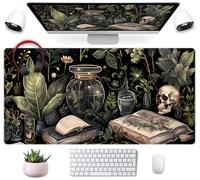 Cute Skull Desk Mat Dark Academia Desk Matt for Desktop Kawaii Anime Plants Mouse Pad XXL Extended Large Gaming Desk Pad, Laptop Computer Keyboard Mouse Mat Office Decor Accessories, 31.5x15.75 in