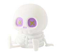 Cute Skull USB Rechargeable | Silicone 8-Color Changing Touch Control Halloween Bedside Lamp | Dimmable Kids Night Lamp for Bedroom, Dorm, Party & Home Decor