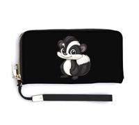 Cute Skunk Cute Coin Purse Leather Small Change Purse Zipper Travel Wallet Holder with Hand Strap