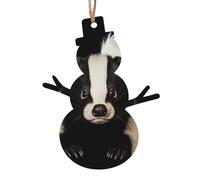 Cute Skunk -Print Handcrafted Wooden Christmas Ornaments - Double-Sided Printed Hanging Decor For Tree Home Gifts. 2PCS