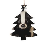 Cute Skunk -Print Handcrafted Wooden Christmas Ornaments - Double-Sided Printed Hanging Decor For Tree Home Gifts. 2PCS