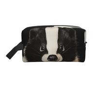 Cute Skunk Printed Cosmetic Case with Handle, Lightweight Compact Storage for Makeup, Toiletries & Gadgets, Make up Organiser for Travel, School, Work