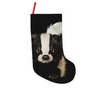 Cute Skunk Printed Modern Patchwork Christmas Stocking ¨C 18in Washable Holiday Sock for Family, Kids & Home Decor