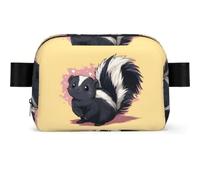 Cute Skunk Printed Square Fashion Pocket Waterproof Oxford Fabric, Large Opening Convenient Zipper Travel Bag for Men and Women