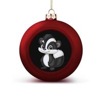 Cute Skunk Shiny Christmas Ball Ornaments for Xmas Tree Hanging Balls Holiday Party Decoration 1PCS