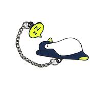 Cute Sleeping Animal Metal Chain Brooch Penguin Elephant Pig Cat Enamel Pins Shirt Jackets Lapel Pin Cartoon Badge Jewelry Gift