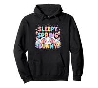 Cute Sleeping Bunny Cozy Spring Animal Design Pullover Hoodie