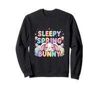 Cute Sleeping Bunny Cozy Spring Animal Design Sweatshirt