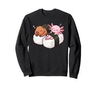 Cute Sleeping Capybara Axolotl Sushi Japanese Kawaii Art Sweatshirt