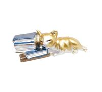 Cute sleeping cat brooch beautiful animal pen elegant party badge texture alloy for party dress and presentation vintage cats, one size, as described