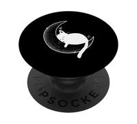 Cute Sleeping Cat Moon Cat Lover Dreamy Night Design PopSockets Adhesive PopGrip