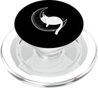 Cute Sleeping Cat Moon Cat Lover Dreamy Night Design PopSockets PopGrip for MagSafe