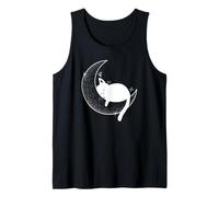 Cute Sleeping Cat Moon Cat Lover Dreamy Night Design Tank Top