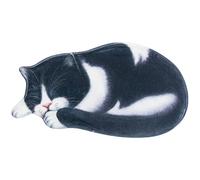 Cute Sleeping Cat Shaped Area Rug, 3d Printed Sleeping Cat Doormats Hallway Doorway Carpet Living Bedroom Anti-slip Floor Mats Kitchen Balcony Rugs Tapete