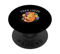 Cute Sleeping Cat Surrounded by Yarn Balls PopSockets Adhesive PopGrip