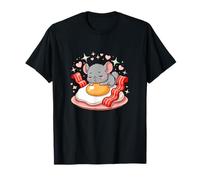 Cute Sleeping Chinchilla On Egg and Bacon T-Shirt