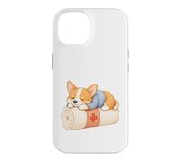 Cute Sleeping Corgi Nurse Bandage Roll Dog Case for iPhone 14