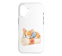 Cute Sleeping Corgi Nurse Bandage Roll Dog Case for iPhone 16