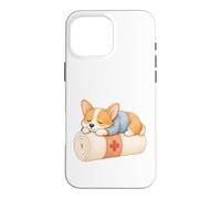Cute Sleeping Corgi Nurse Bandage Roll Dog Case for iPhone 16 Pro Max