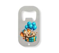 Cute Sleeping Gift Elephant Art Stainless Steel Bottle Opener Silver