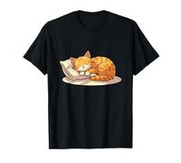 Cute Sleeping Orange Tabby Cat Cozy Napping Kitty T-Shirt