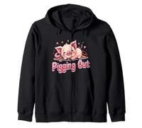 Cute Sleeping Pig Surrounded by Colorful Donuts and Candy Zip Hoodie