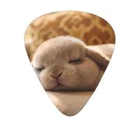 Cute Sleeping Rabbit Guitar Picks Gift Set - 12 Smooth Durable Plectrums For Acoustic, Electric & Bass Guitar, Perfect Present For Guitar Lovers & Musicians