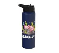 Cute Sleeping Relaxing Axolotl Relaxolotl Kawaii Axolotls Stainless Steel Insulated Water Bottle