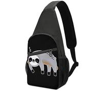 Cute Sleeping Sloth Bear Animal Crossbody Backpack Shoulder Bag Lightweight One Strap Sling Bag Travel Hiking Daypack