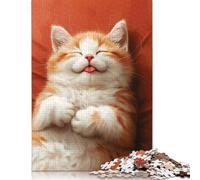 Cute Sleeping Tabby Kitten 500 Piece Jigsaw Puzzles for Adults Jigsaw Puzzle 500 Pieces Jigsaws Adults Puzzles Gifts 500pcs (52x38cm)