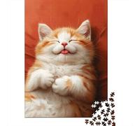 Cute Sleeping Tabby Kitten Adult Jigsaw Puzzle, 1000 Pieces, 52x38cm/1000pcs, January Puzzle Activity, Relaxing Home Time And A Calmer Routine