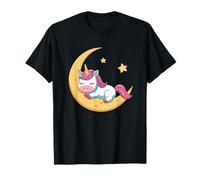 Cute Sleeping Unicorn On Moon for Kids Bedtime T-Shirt
