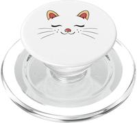 Cute Sleepy Cat Face Adorable Feline Kitty Lover PopSockets PopGrip for MagSafe