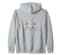 Cute Sleepy Cat Face Adorable Feline Kitty Lover Zip Hoodie