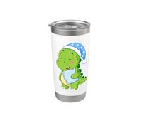 Cute Sleepy Dino T-rex Night Sleeping Dinosaur Cartoon Stainless Steel Insulated Tumbler