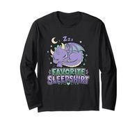 Cute Sleepy Dragon Lover Bedtime Sleep Long Sleeve T-Shirt