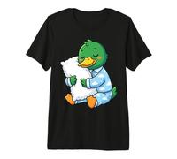 Cute Sleepy Duck Hugging Cloud Pajamas Dream Premium T-Shirt