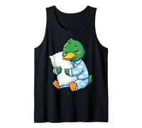 Cute Sleepy Duck Hugging Cloud Pajamas Dream Tank Top