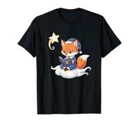Cute Sleepy Fox Reading On Cloud for Kids T-Shirt