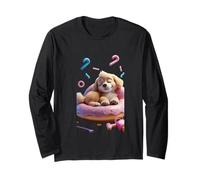 Cute Sleepy Little Dog Funny Unisex Design for Men Women Tee Long Sleeve T-Shirt