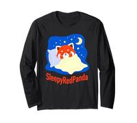 Cute Sleepy Red Panda Sleeping Under Blanket Cozy Animal Long Sleeve T-Shirt