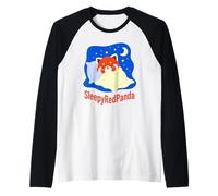 Cute Sleepy Red Panda Sleeping Under Blanket Cozy Animal Raglan Baseball Tee