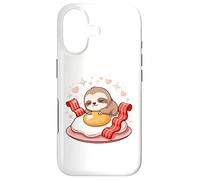 Cute Sleepy Sloth Hugging Fried Egg Bacon Case for iPhone 17