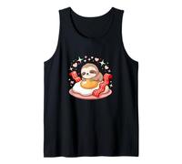 Cute Sleepy Sloth Hugging Fried Egg Bacon Tank Top