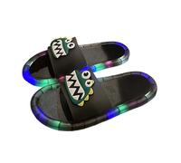 Cute Slippers Women, Light Up Slippers for Women: Fun Glowing Shoe Funky Open Toe Womens Cool Slipper Summer Cute Cartoon Motifs Non Slip Shower Shoes Indoor Outdoor Led Slides Sandals Black 5
