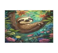Cute Sloth 1000 Piece Jigsaw Puzzle for Adults Bathroom Wall Art Relaxing Activity Smooth Edges for Homeowners 1000 PCS