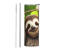 Cute Sloth 20-Ounce Coffee Travel Mug with a Straight Straw Compatible with car Cup Holders Perfect for Travel